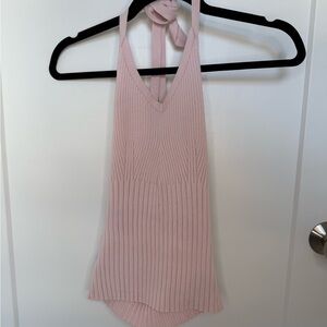 Reformation Pink Ribbed Tank Top